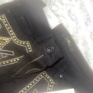 Super skinny beautiful gold metal embellishment jeans     ✔️Never Worn